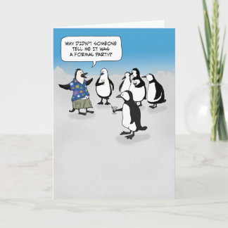 Cute Penguin Let's Party Invitation