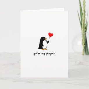 Cute Penguin Love Heart Card