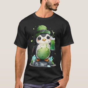 Cute Penguin Loves Beer St Patrick s Day T-Shirt