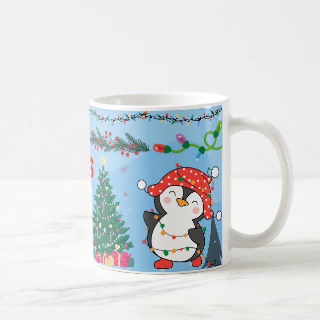 cute Penguin, merry chrismas Coffee Mug (Right)