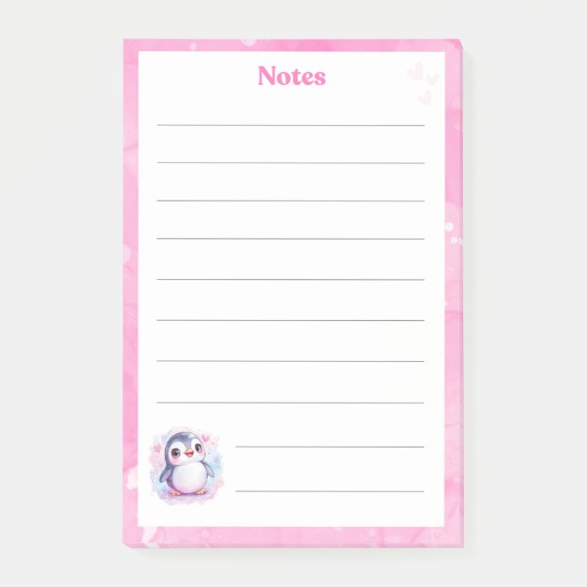 Cute Penguin Notepad (Front)