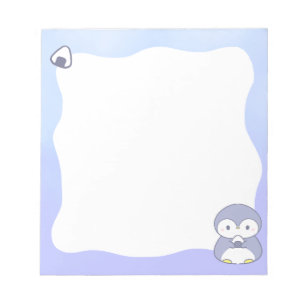 Cute Penguin Notepad   Kawaii Pastel Memo Pad