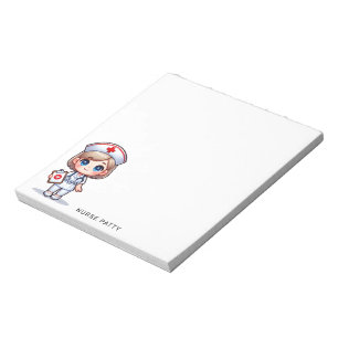 Cute Penguin Nurse Pink Stethoscope Custom Notepad