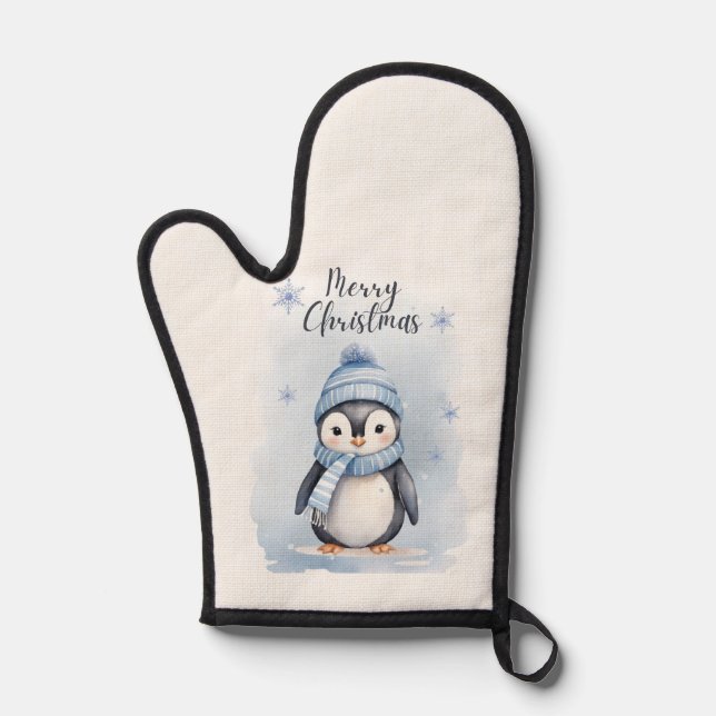 "Cute Penguin" Oven Mitt (Front)