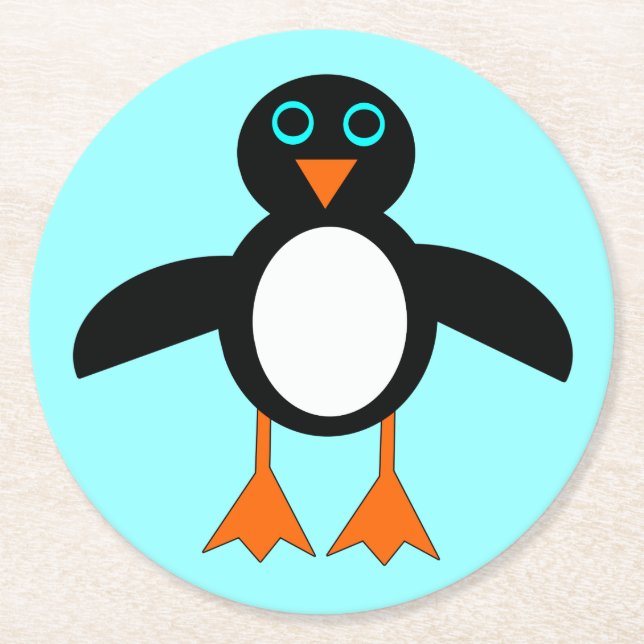 Cute Penguin Paper Coasters (Front)