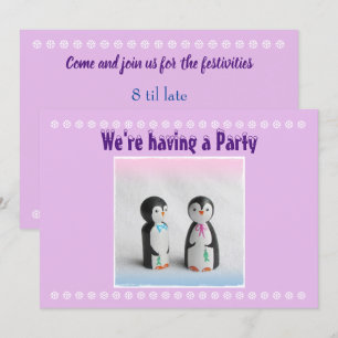 Cute Penguin Party Invitation