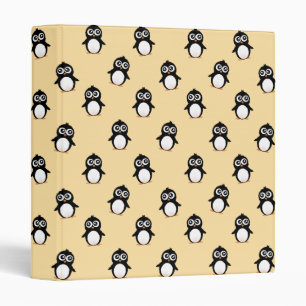 Cute penguin pattern - golden yellow binder