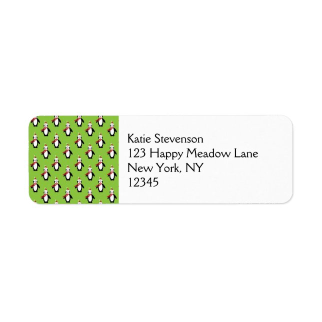 Cute Penguin Pattern on Green Background (Front)