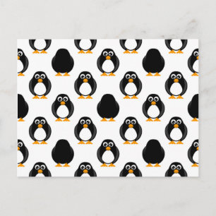 Cute Penguin Pattern Postcard