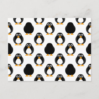 Cute Penguin Pattern Postcard