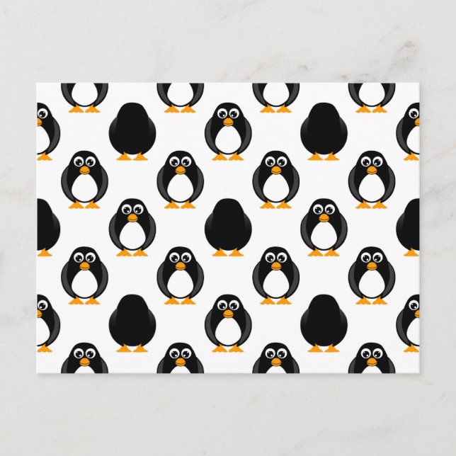 Cute Penguin Pattern Postcard (Front)
