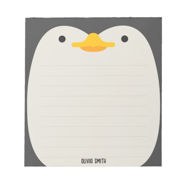 Cute Penguin Personalized kids Notepad  (Front)