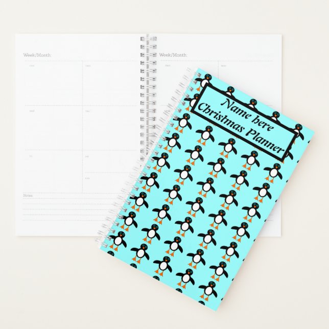 Cute Penguin Personalized Planner (Display)