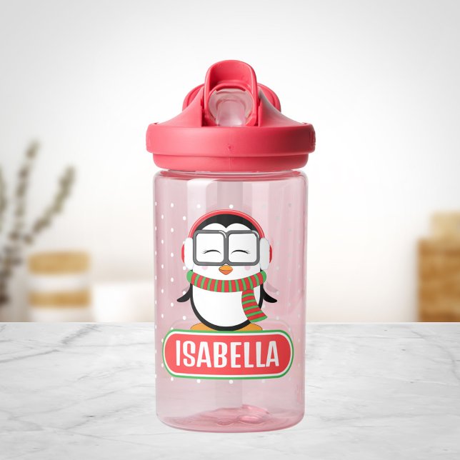 Cute Penguin Personalized Water Bottle for Girl (Creator Uploaded)