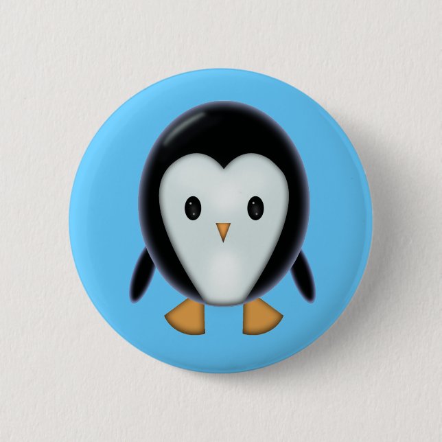 Cute Penguin Pinback Button (Front)