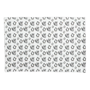 Cute Penguin Racoon Animal Buddies Pillowcase