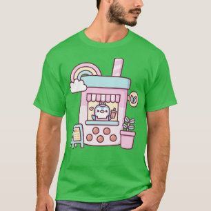 Cute Penguin Running A Bubble Tea Cafe T-Shirt