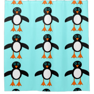 Cute Penguin Shower Curtain