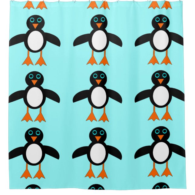 Cute Penguin Shower Curtain (Front)