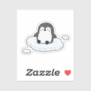Cute Penguin Sitting On Ice Floe
