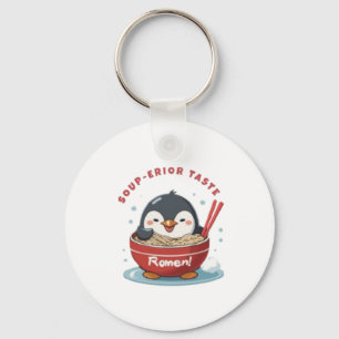 cute penguin soup-erior taste keychain