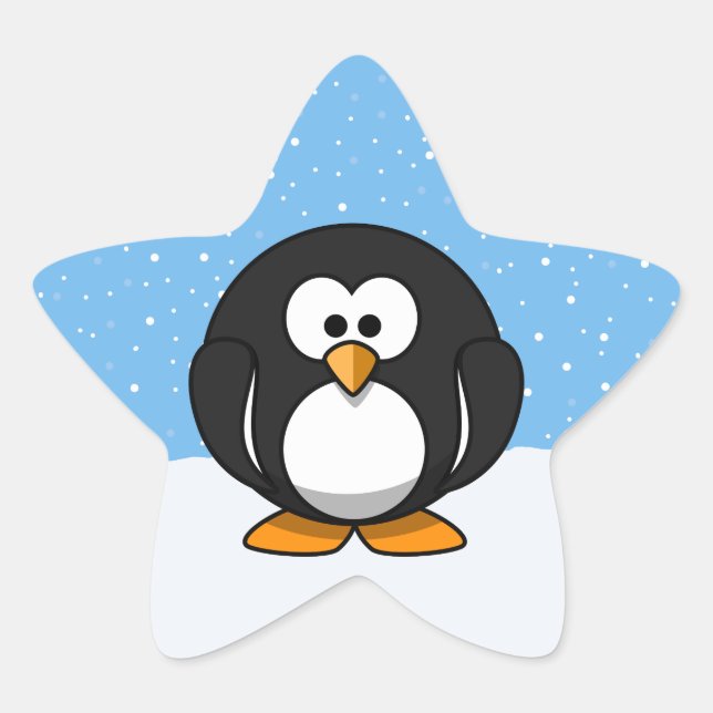 Cute Penguin Star Sticker (Front)