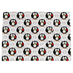 Cute Penguin Surface Pattern Design Print Large Gift Bag