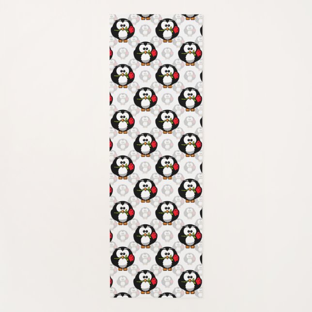 Cute Penguin Surface Pattern Design Print Yoga Mat (Front)