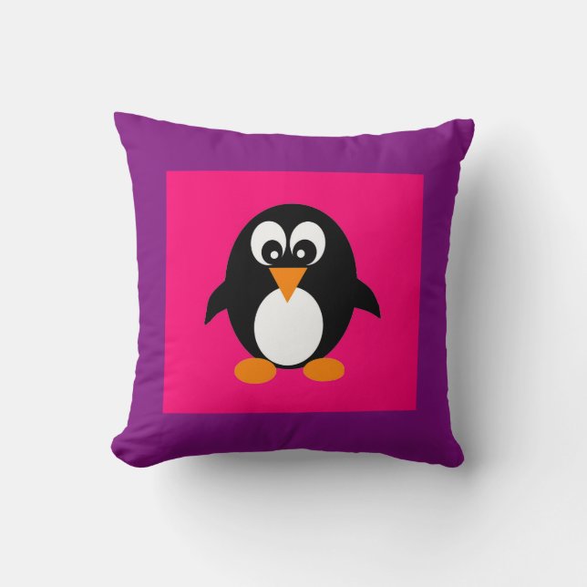 Cute Penguin Throw Pillow (Front)