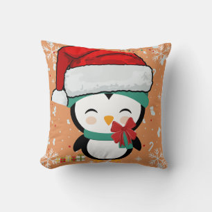 cute penguin throw pillow