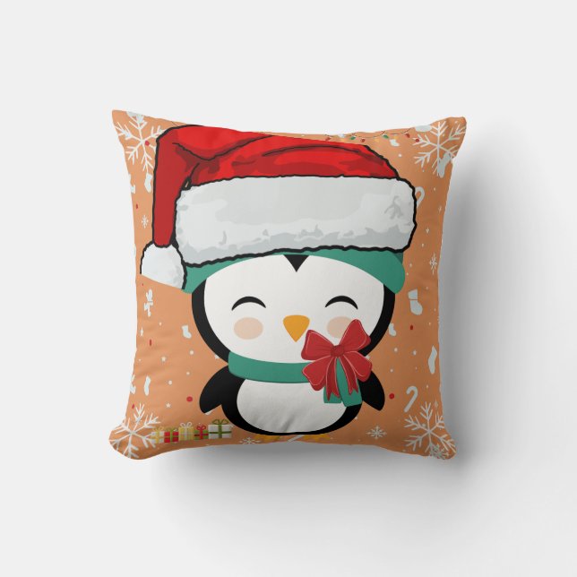 cute penguin throw pillow (Front)