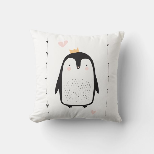 Cute Penguin Throw Pillow (Front)