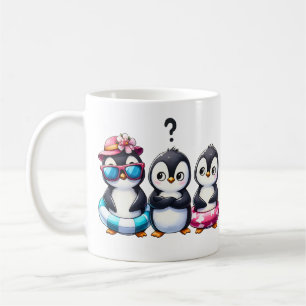 Cute Penguin Trio Family Art Coffee Mug