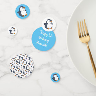 Cute Penguin Winter Kids Birthday Party Confetti