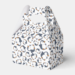 Cute Penguin Winter Kids Birthday Party Favor Box