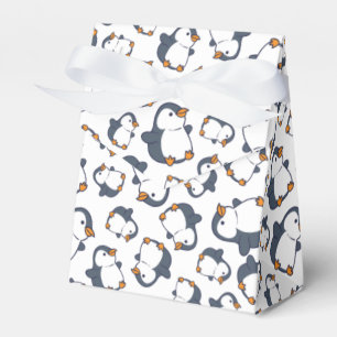 Cute Penguin Winter Kids Birthday Party Favor Box