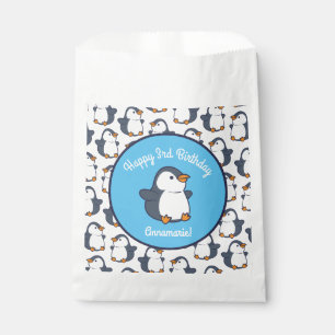 Cute Penguin Winter Kids Birthday Party Favour Bag