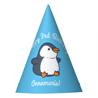 Cute Penguin Winter Kids Birthday Party Hat