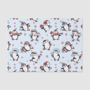 Cute Penguin Winter Season Pattern Tissue Paper