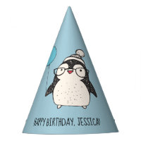 Cute Penguin with a Balloon Personalized Birthday