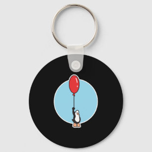 cute penguin with balloon keychain