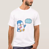 Cute Penguin With Popsicle Says Chill