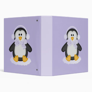 Cute Penguin with White Bow Binder