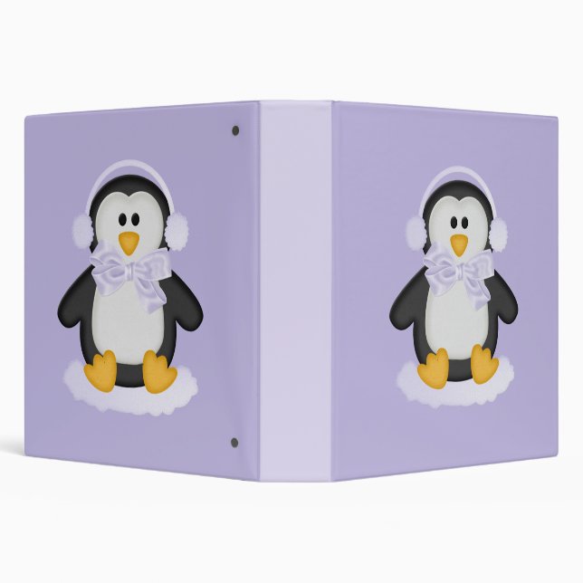 Cute Penguin with White Bow Binder (Background)