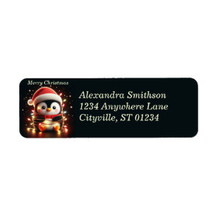 Cute Penguin Wrapped in Christmas Lights