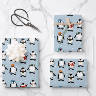 Cute Penguin Wrapping Paper Sheet