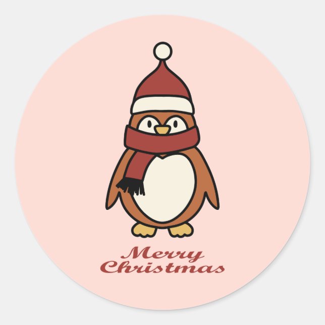 cute penguin xmas Sticker (Front)