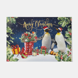 Cute Penguins Christmas Gift, Xmas Doormat
