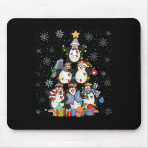 Cute Penguins Christmas Tree Lights Animal Kids Bo Mouse Pad
