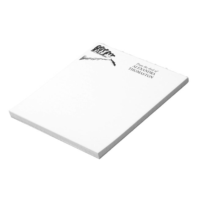 Cute Penguins Cliff Diving Library Book Name Notepad (Rotated)